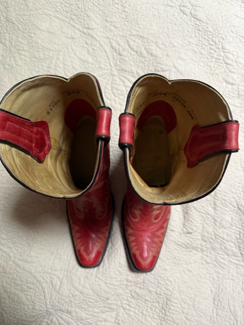 Red Women's Western Cowgirl Heel Boots - Classic Stitch Detail - Picture 5 of 8